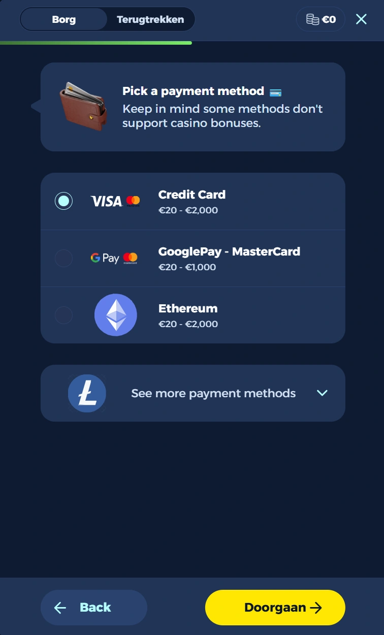 Viva Spin Casino Stortingsstap 2